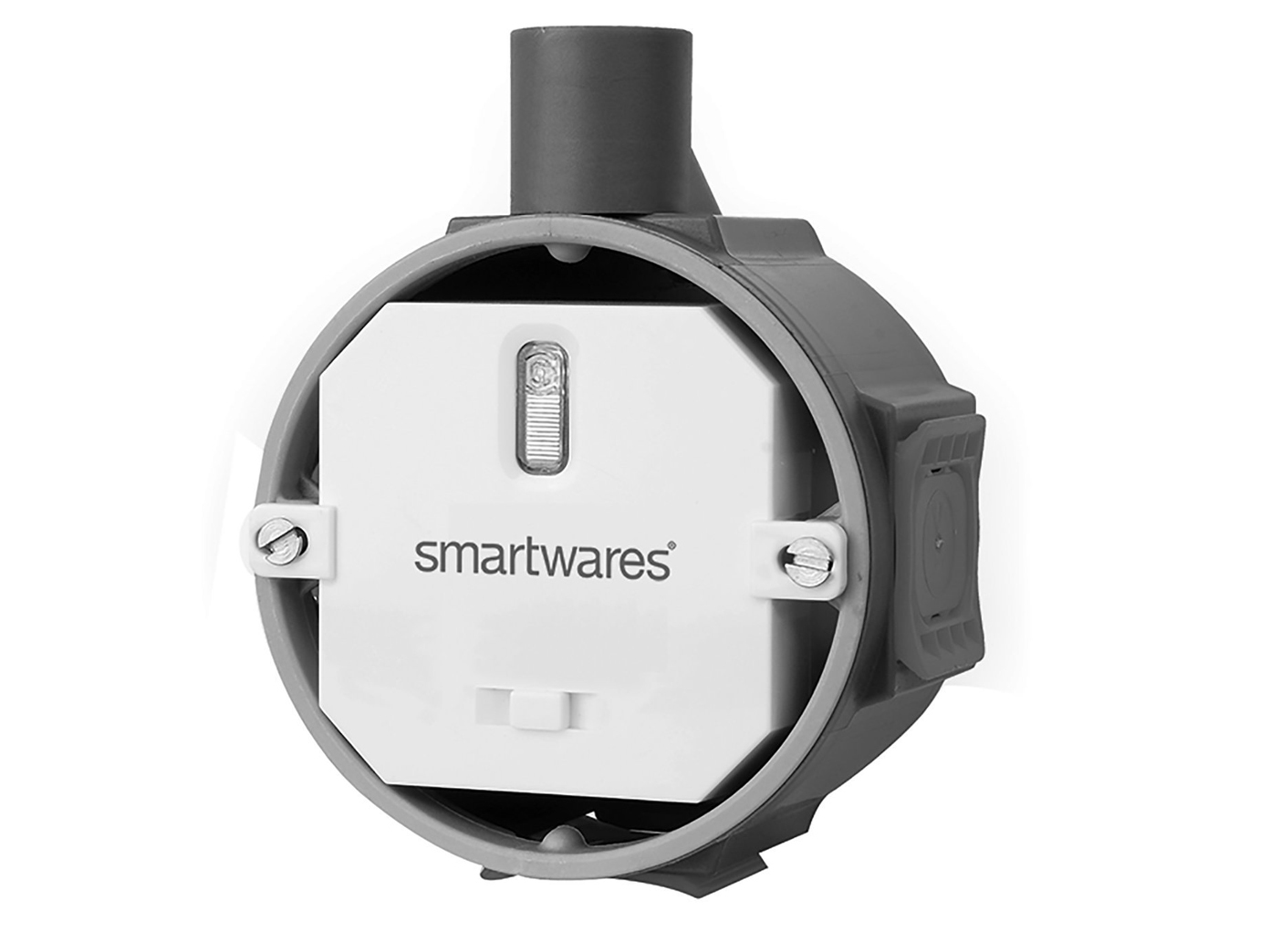 Weißes und graues Smart-Home-Gerät. Hat das Wort Smartwares.