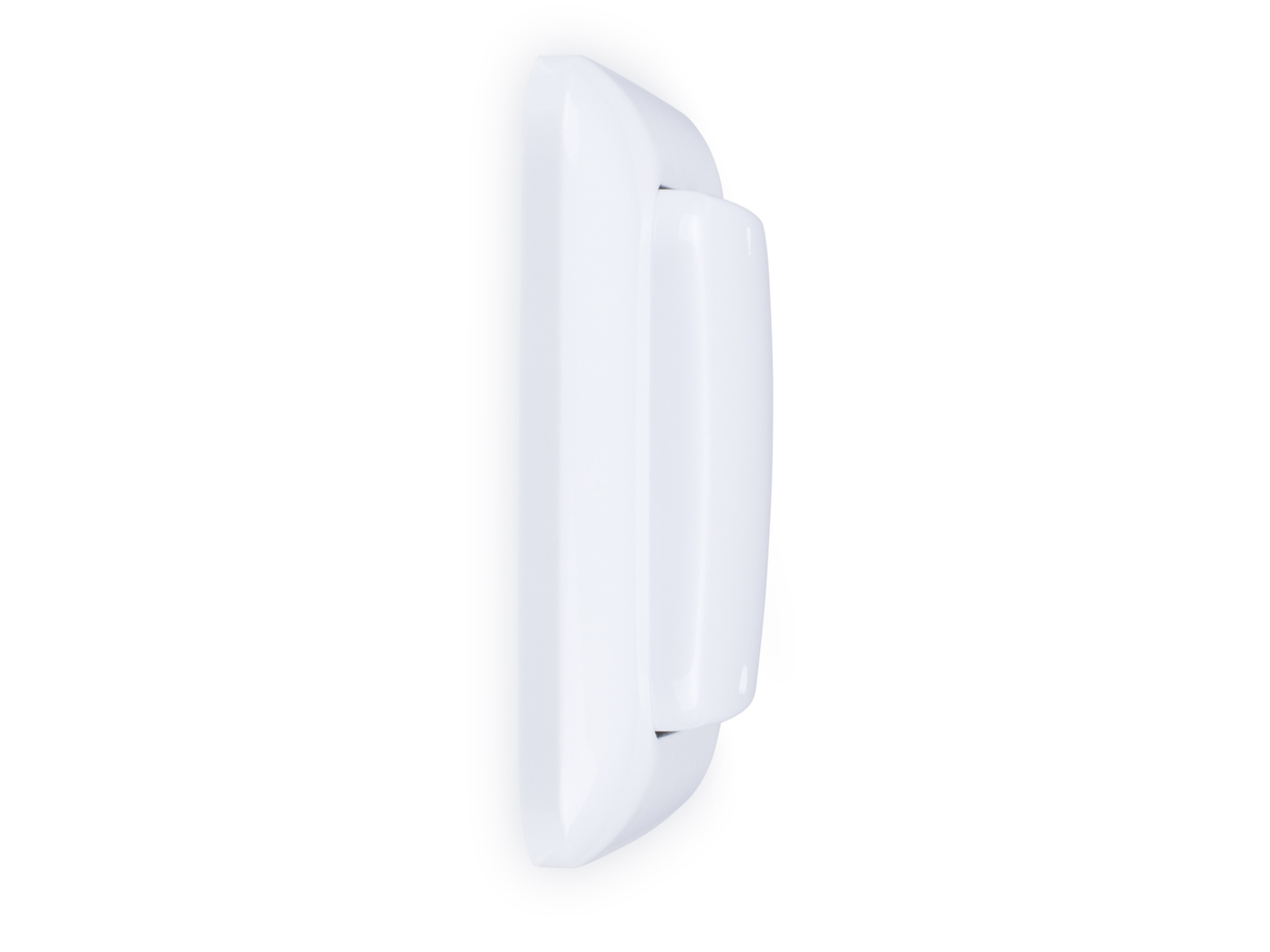 Ein weißes Gerät, möglicherweise ein Sensor. Es ist weiß und hat ein geschwungenes Design.