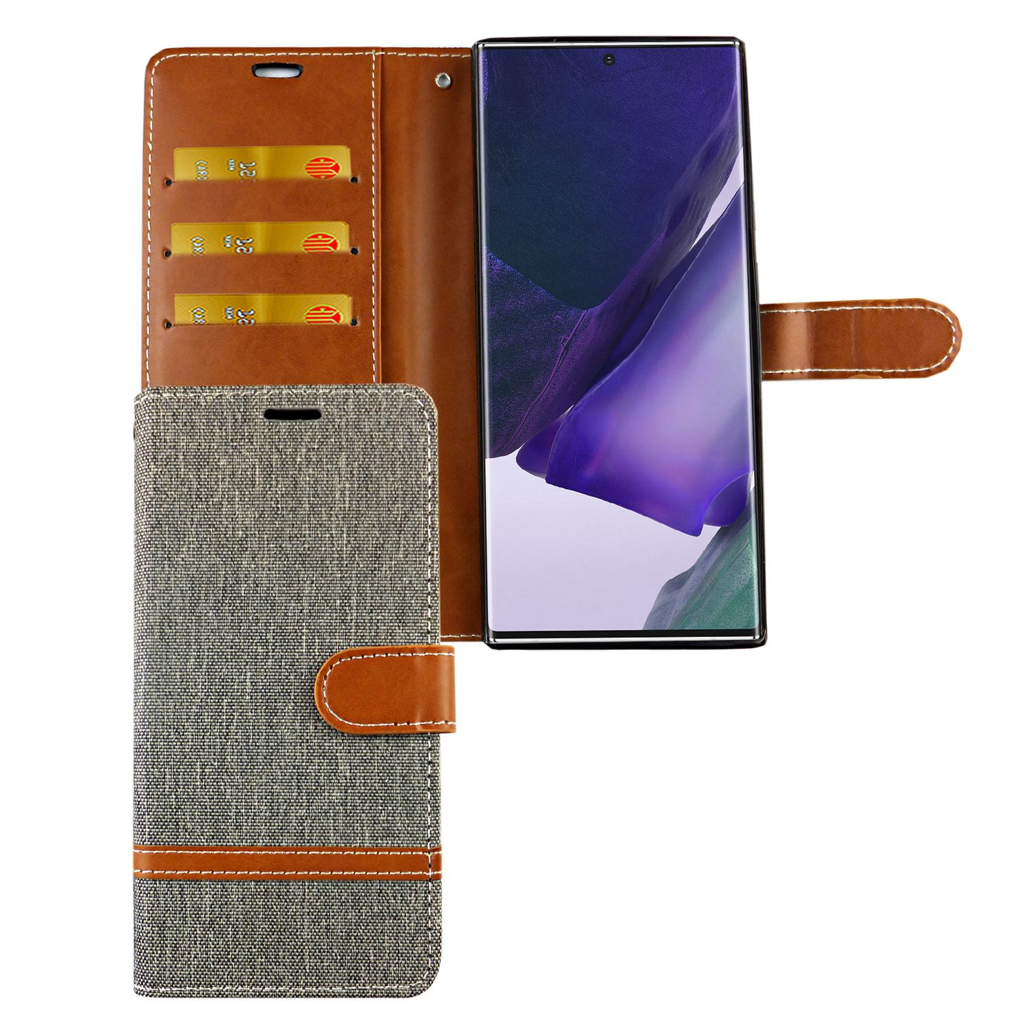 KÖNIG DESIGN Ultra, Galaxy Note Bookcover, Grau 20 Samsung, Schutzhülle
