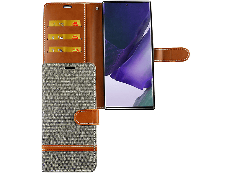 KÖNIG DESIGN Ultra, Galaxy Note Bookcover, Grau 20 Samsung, Schutzhülle
