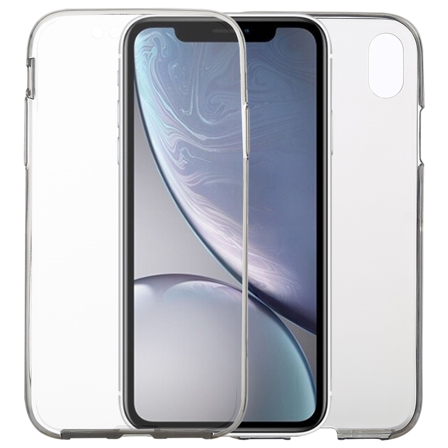 Cover, Grad, KÖNIG DESIGN Full-Cover Apple, XR, Full iPhone Transparent 360 Handyhülle