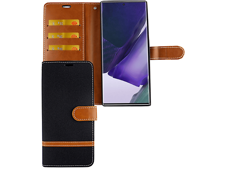 Samsung, Schutzhülle, Schwarz Bookcover, Ultra, 20 Galaxy DESIGN Note KÖNIG