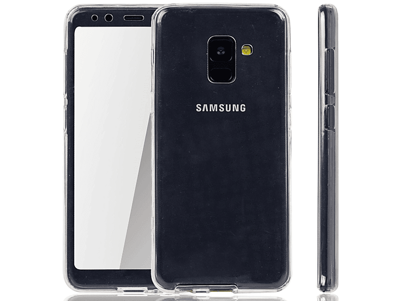 KÖNIG DESIGN Full Cover, Grad, Galaxy Samsung, A8 Plus Transparent Handyhülle (2018), 360 Full-Cover