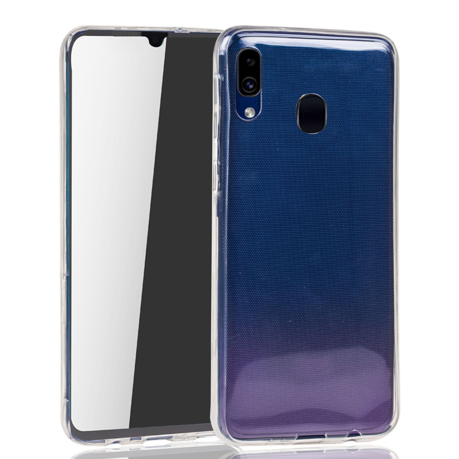 Smartphone-Hülle und Displayschutz, nebeneinander.