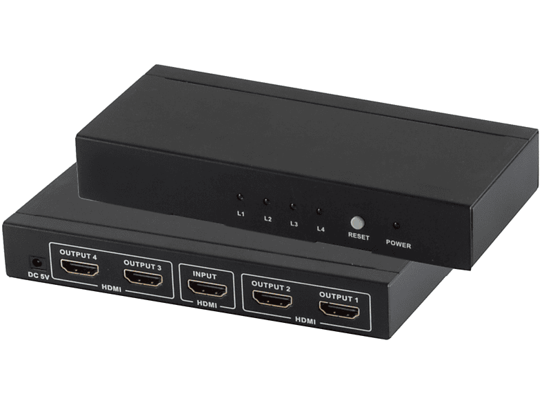 S/CONN MAXIMUM CONNECTIVITY HDMI Verteiler, 1 x IN   4 x OUT Netzteil, 4K2K 3D Umschalter & Verteiler
