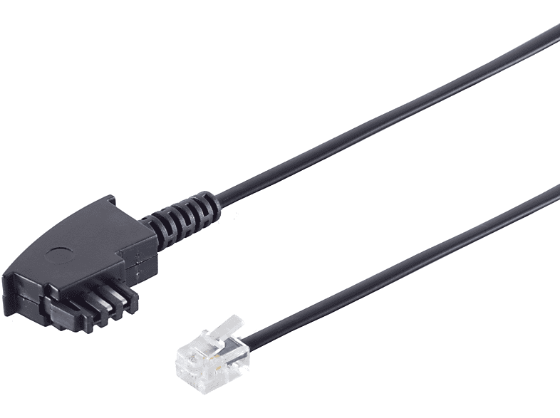 Western-Stecker KABELBUDE Kabel / TAE Universal Schwarz F-Stecker 10m TAE 6/4