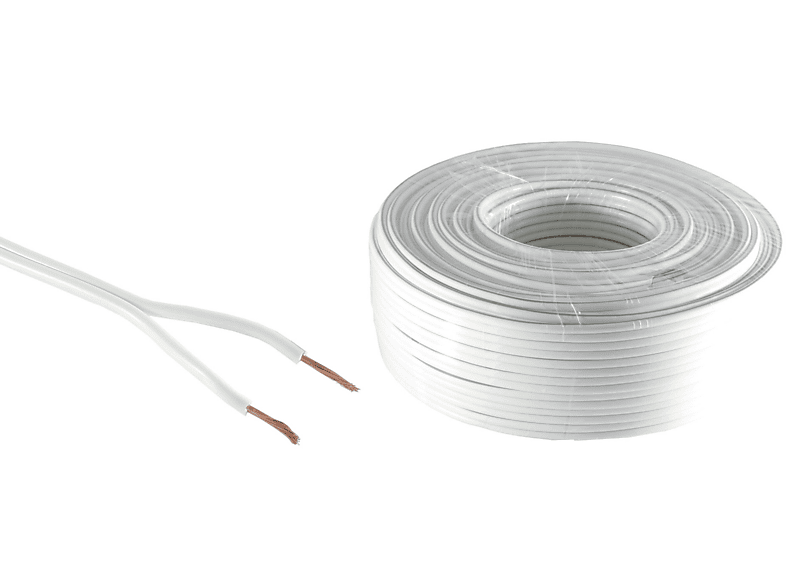 KABELBUDE Lautsprecher-Kabel 0,75mm² weiß Kabel 50m 24x0,20 CCA Audio/Video