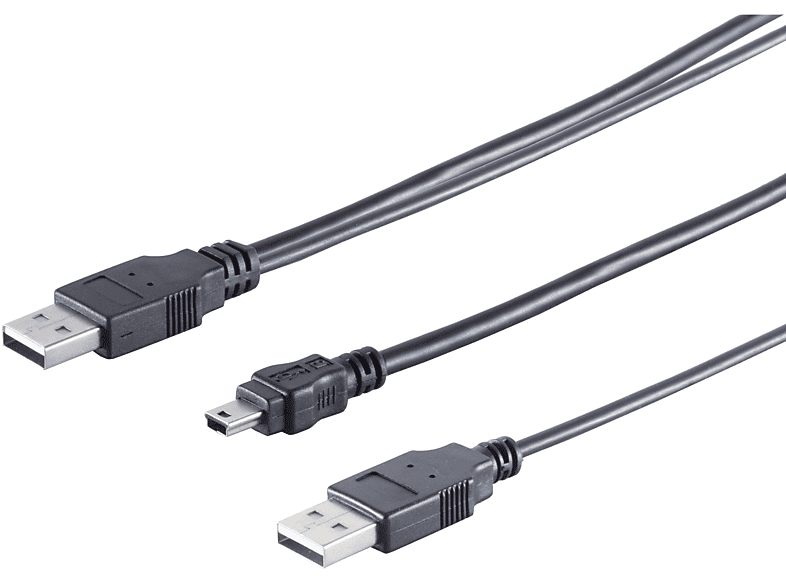 S/CONN MAXIMUM CONNECTIVITY Kabel USB-Y-Stromkabel 2xUSB USB pin A-St./USB-B-Mini 5 0,6m
