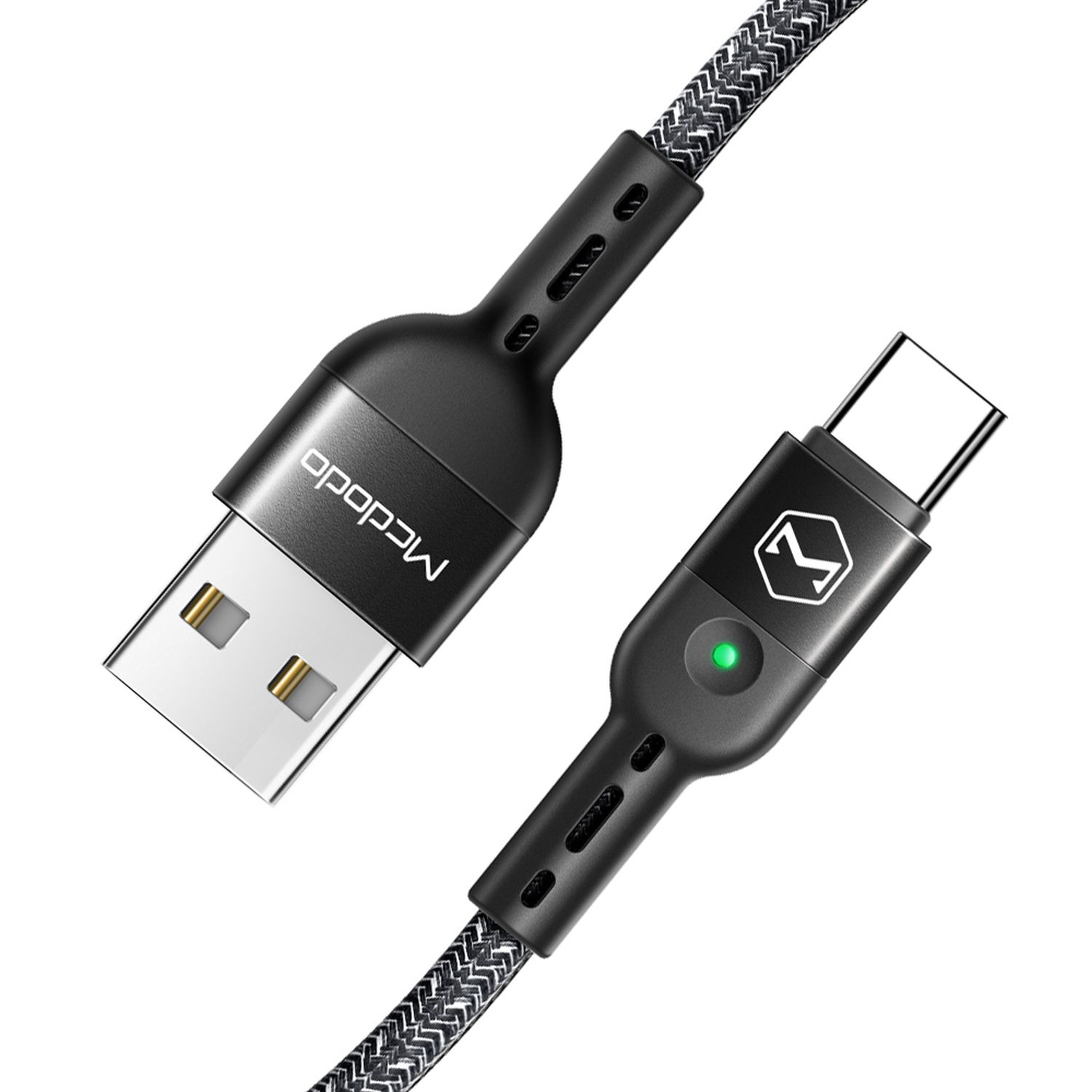 Ladekabel, Schwarz m, 1,8 Spiralkabel C Datenkabel, bis 2A 1,8m USB Omega auf USB-A denhbar MCDODO Typ