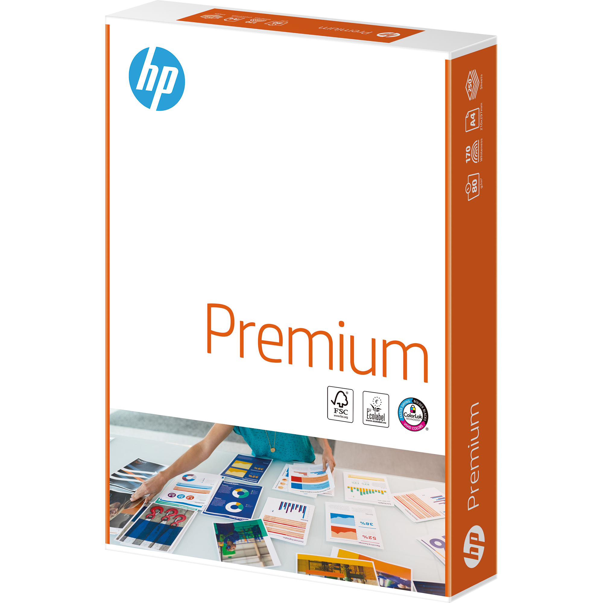 HP Kopierpapier Packung weiß 1 250 Premium Blatt/Pack. A4 Kopierpapier 80g