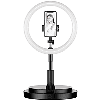 COFI Selfie Stativ LED Ringlicht, Schwarz, Höhe offen bis 1700 mm