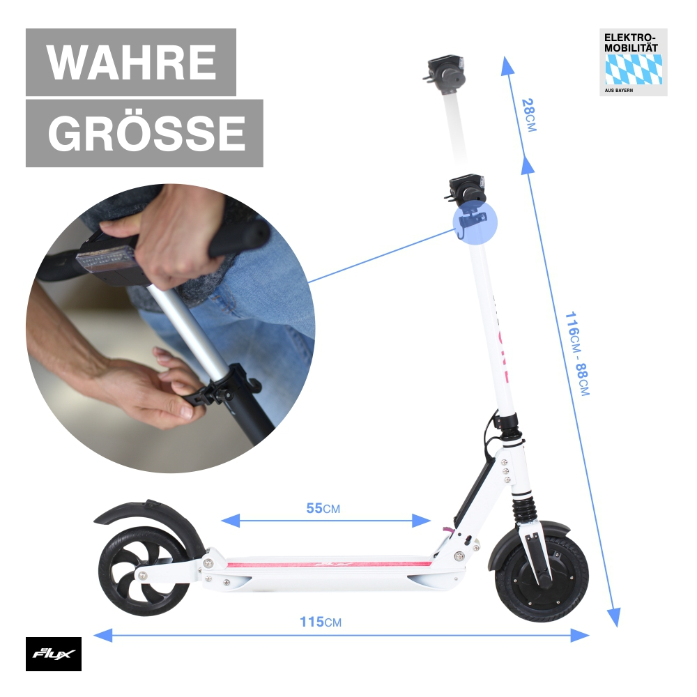 Weiß/Pink) Zoll, (8 Lite One E-Scooter EFLUX