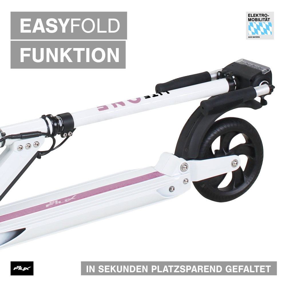 EFLUX Lite One E-Scooter Zoll, Weiß/Pink) (8