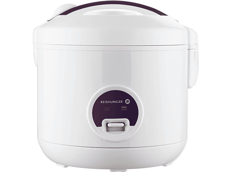 Elektrischer Watt, Dampfgarer und REISHUNGER Reiskocher (500 Weiß/Lila) Reiskocher