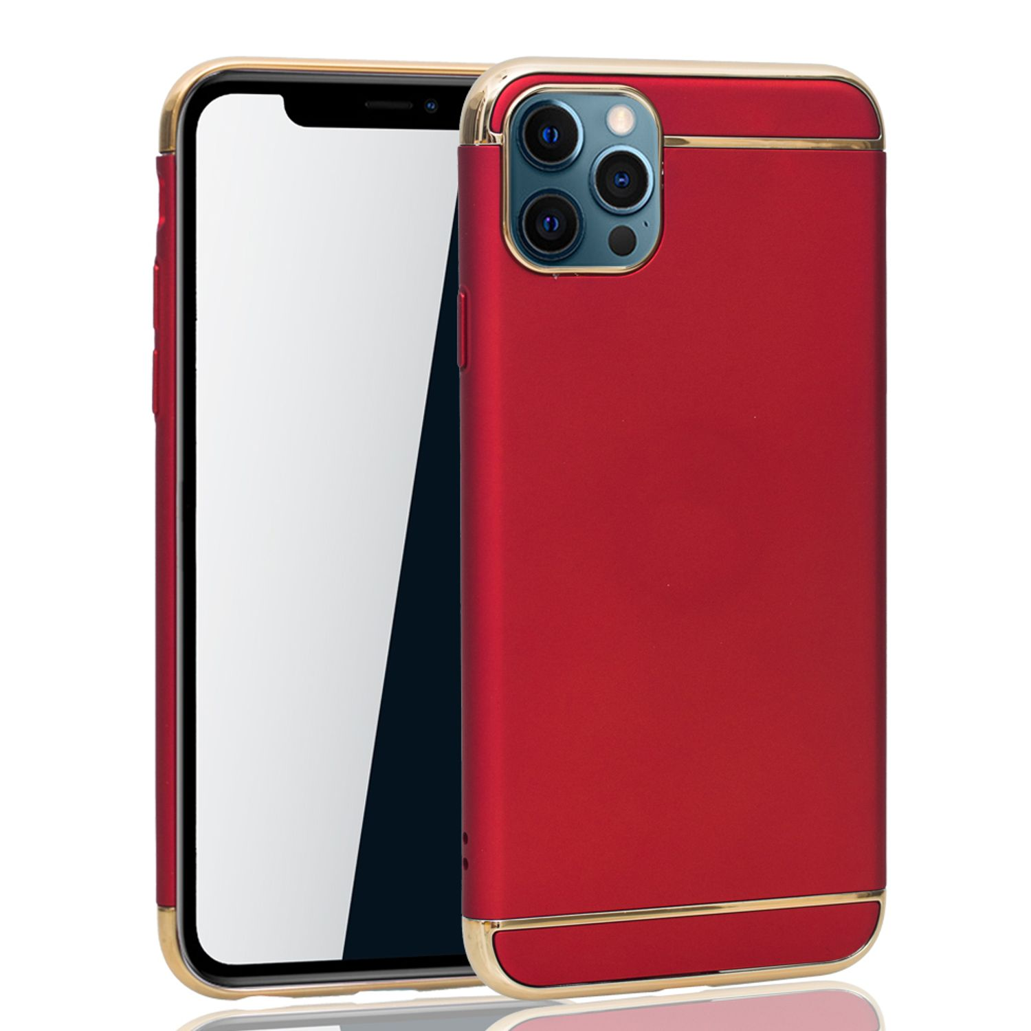 KÖNIG DESIGN Backcover, Apple, 12 Schutzhülle, Pro Rot iPhone Max