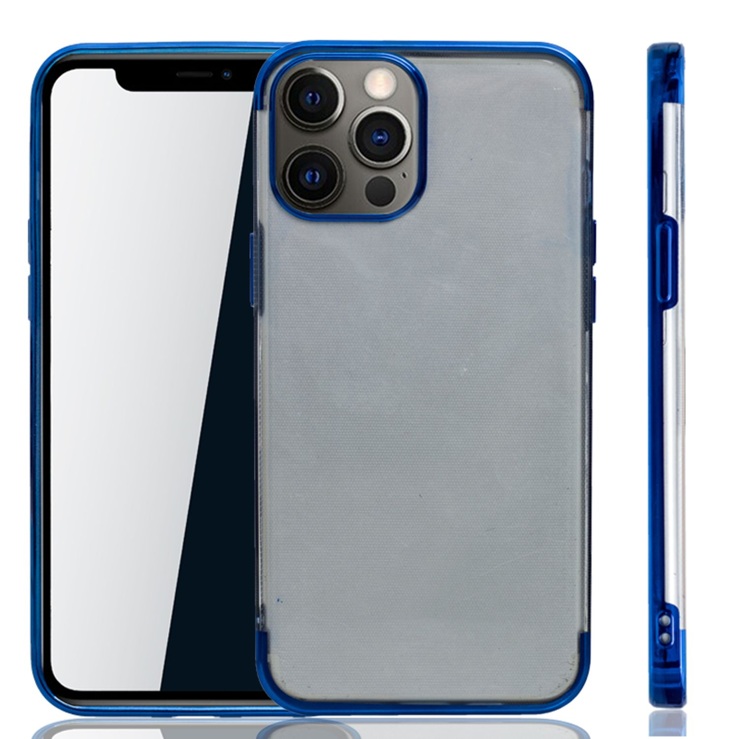 KÖNIG DESIGN Schutzhülle, Backcover, Apple, 12 iPhone Blau / Pro, 12
