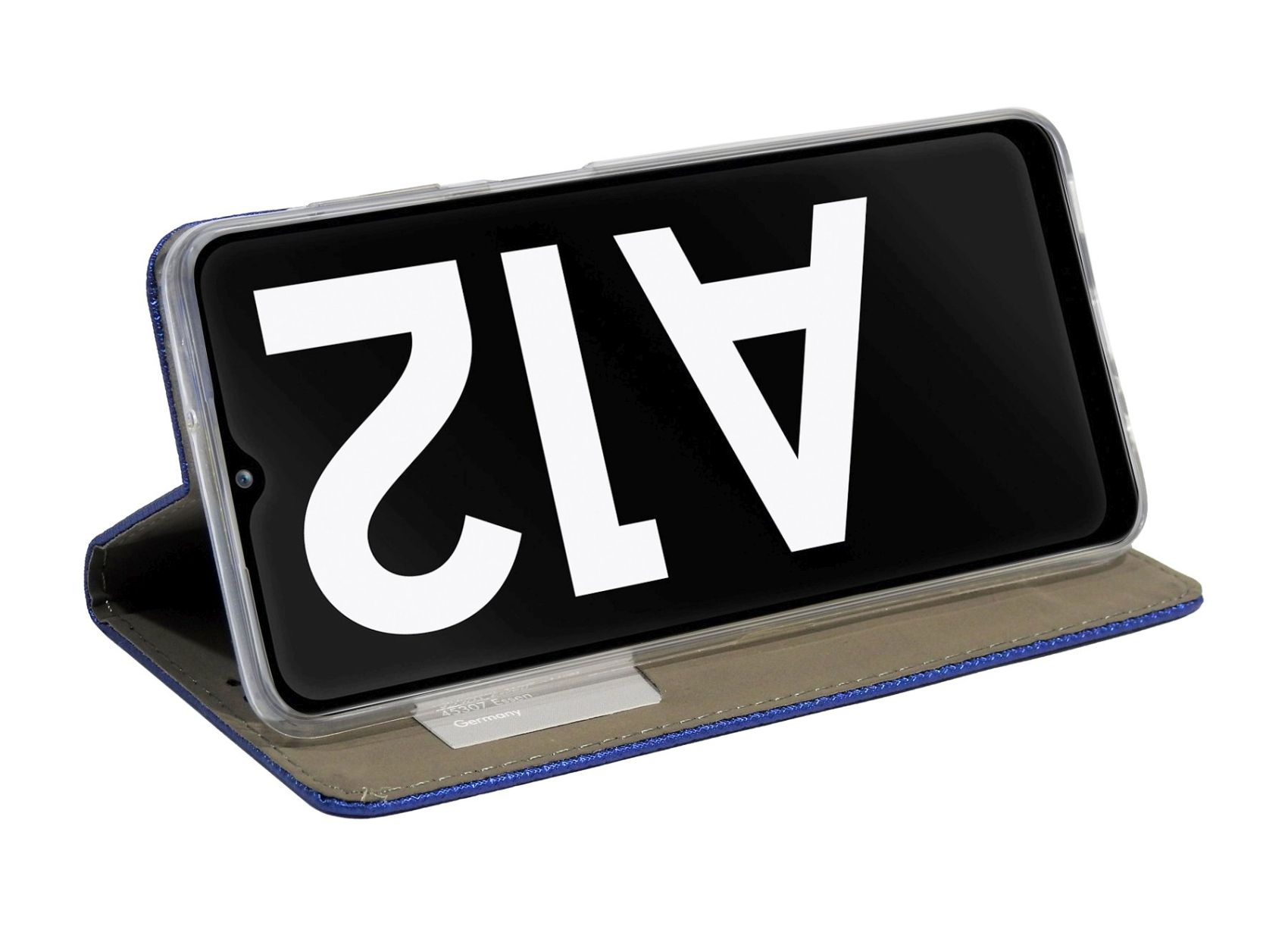 Eine Handyhülle, die ein Telefon mit dem Text A12 auf dem Bildschirm zeigt.