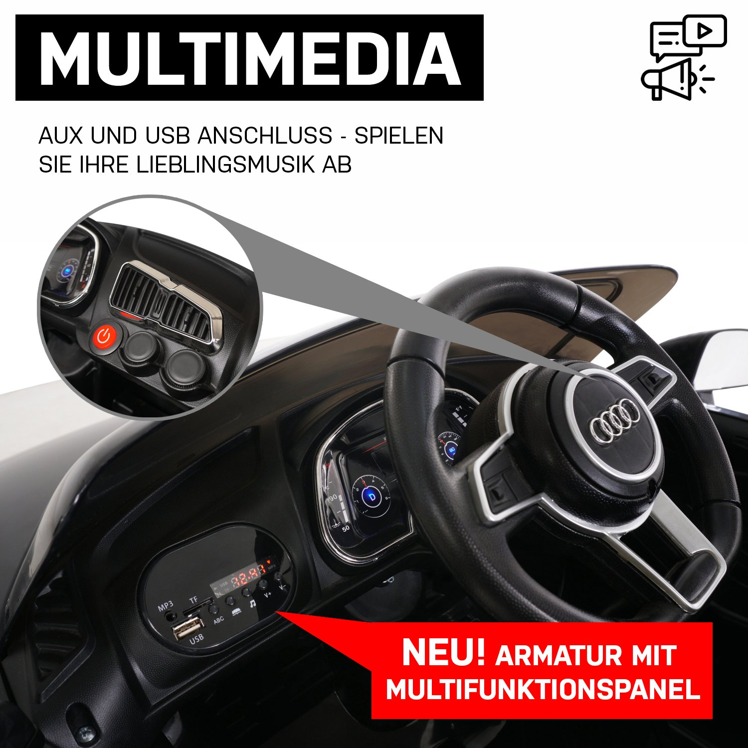 Lizenziert MOTORS ACTIONBIKES Elektroauto Premium 4S R8 Spyder Audi