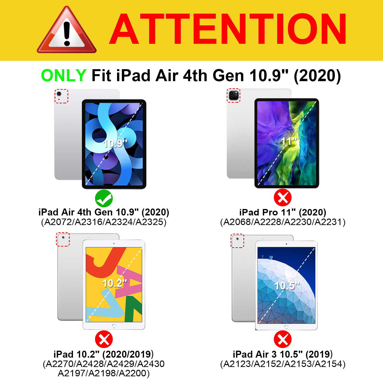 FINTIE Hülle, Air Marineblau 2020, Bookcover, iPad, Generation 10.9 iPad 4. Zoll