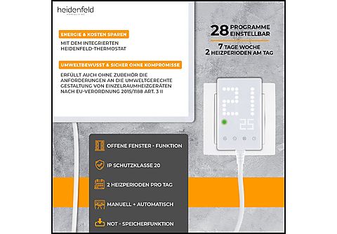HEIDENFELD HF-HP105 Strand1 Infrarotheizung (1000 Watt, Raumgröße: 25 m²)