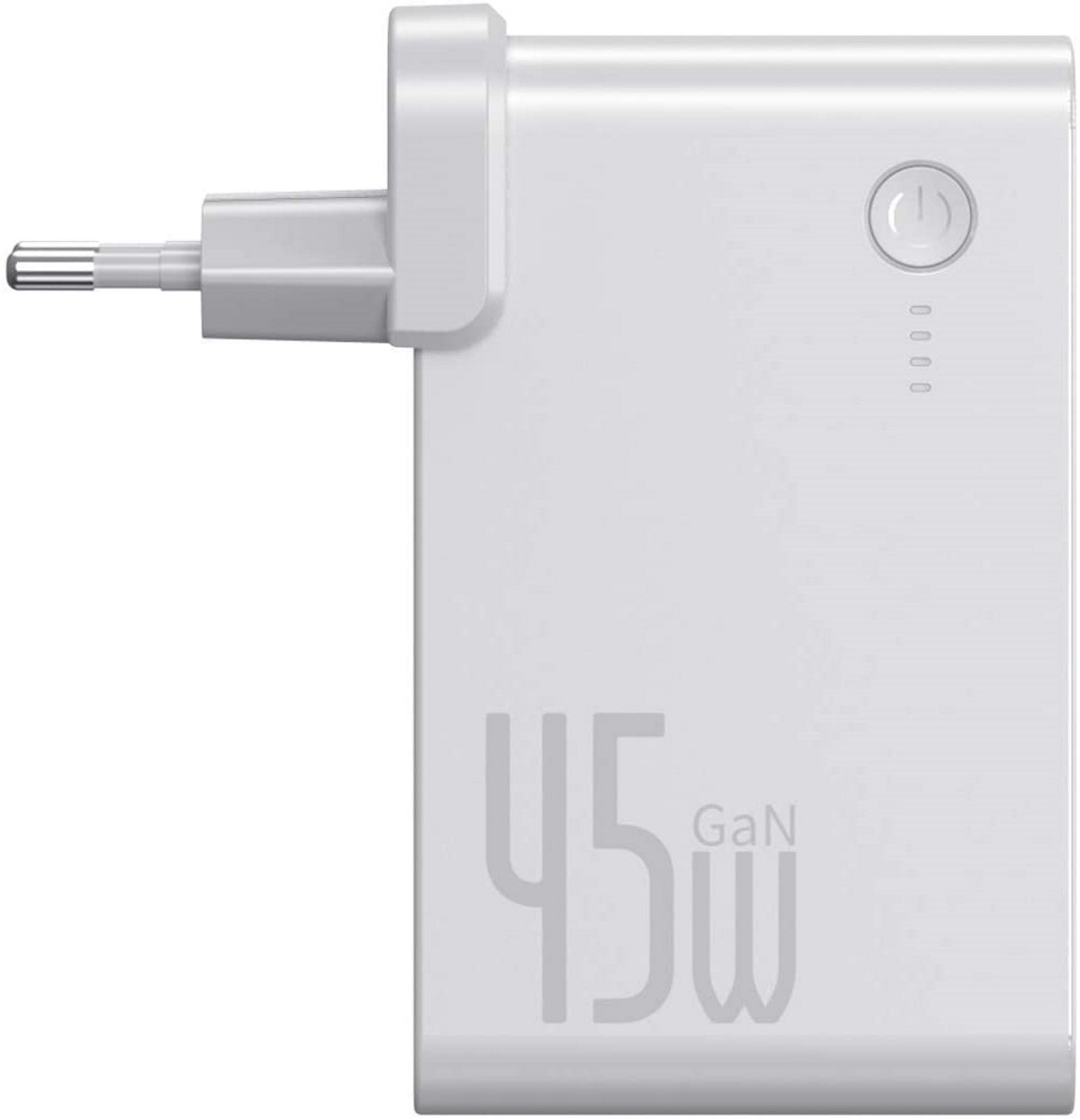 2-Fach Ladegerät Weiß 45W BASEUS USB inkl. Powerbank Universal, 10000mAh Netzteil
