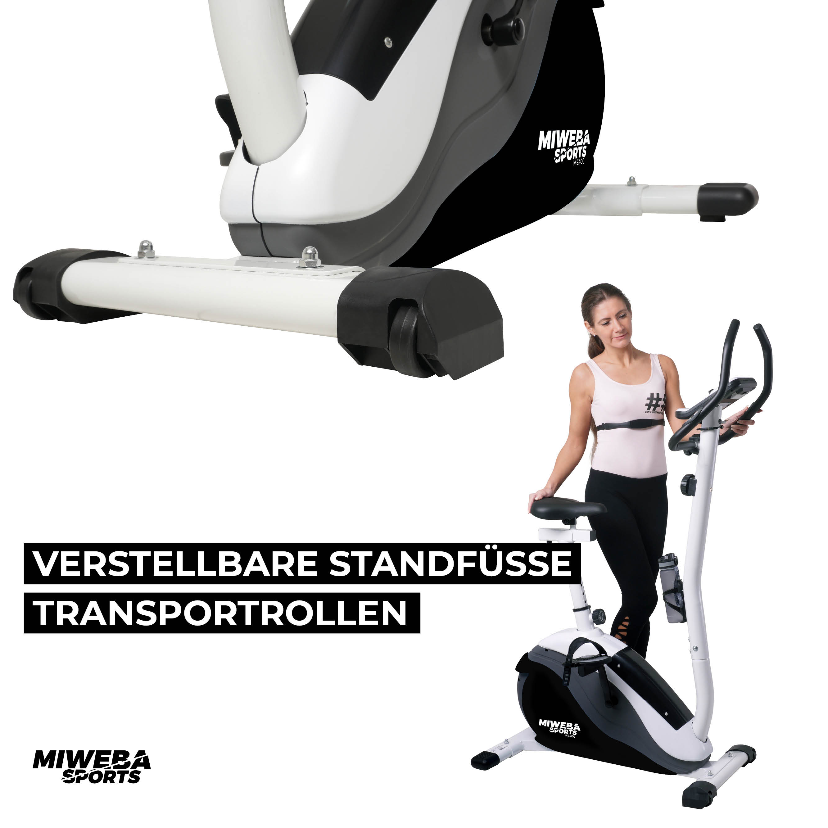 weiß SPORTS schwarz Heimtrainer Ergometer, MIWEBA ME400