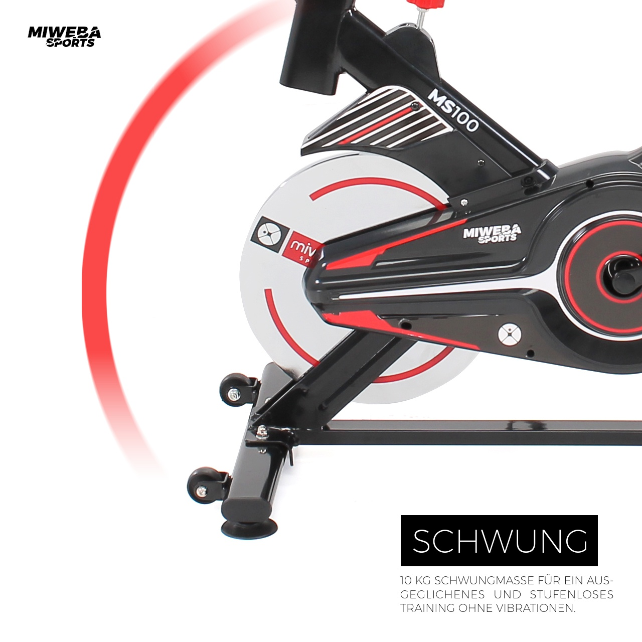 schwarz Cycle, Heimtrainer MIWEBA SPORTS MS100 Indoor Speedbike, Fahrradtrainer, Fitnessfahrrad,