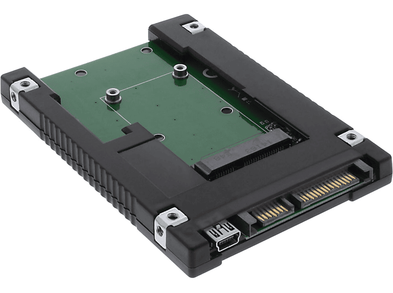 INLINE InLine® Laufwerksadapter 2,5, SATA auf mSATA SSD Adapter / Konverter SATA Laufwerksadapter 2,5, mehrfarbig