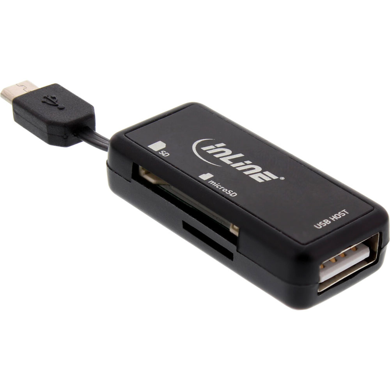 INLINE InLine® OTG Card Reader microSD, 2 USB Dual mehrfarbig Flex, OTG, USB und mit und für SD