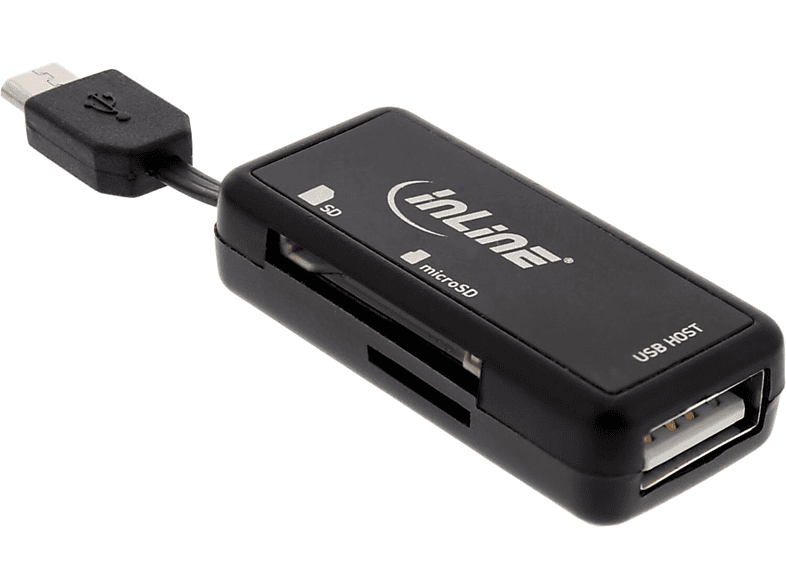 INLINE InLine® OTG Card Reader Dual Flex, für SD und microSD, mit USB