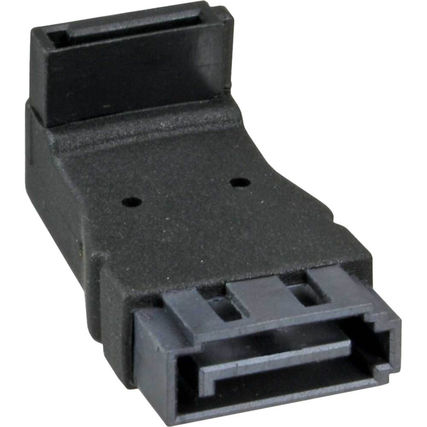 schwarz InLine® Adapter Stecker / eSATA SATA nach eSATA zu Buchse, gewinkelt micro / oben SATA INLINE zu / SATA,