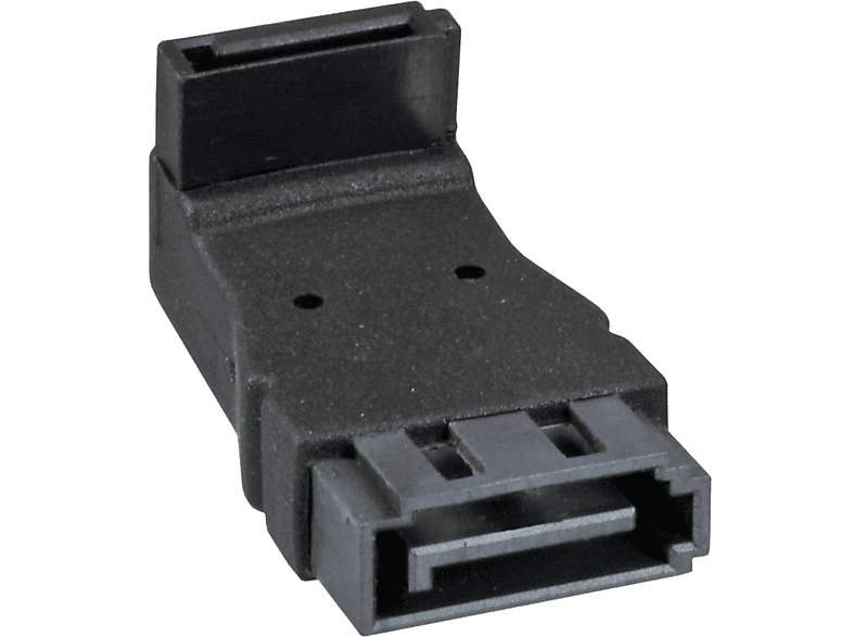INLINE InLine® SATA Adapter Buchse, oben zu SATA, / schwarz eSATA zu gewinkelt SATA eSATA / Stecker nach / micro