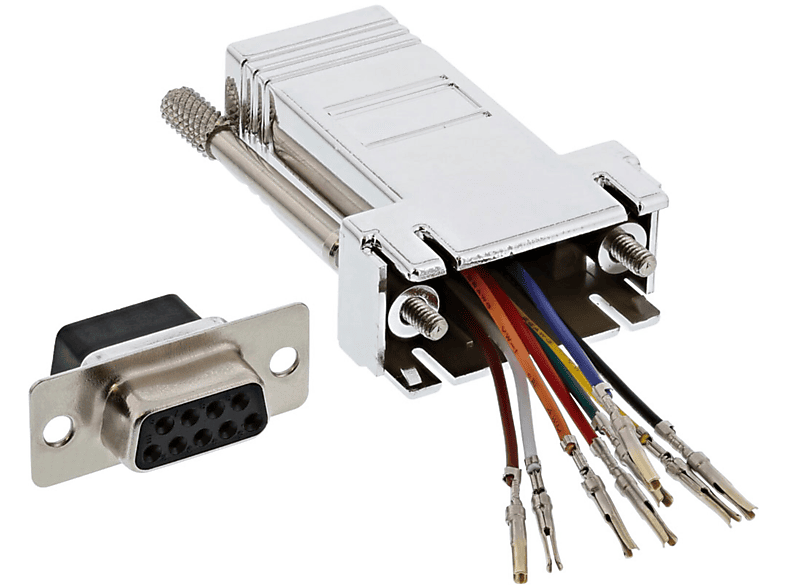 INLINE InLine® Adapter, 9pol Sub D Buchse an RJ45 Buchse, metallisiert / / Datenadapter / Gender Changer (9/15/25polig/RJ45), mehrfarbig | USB-Zubehör