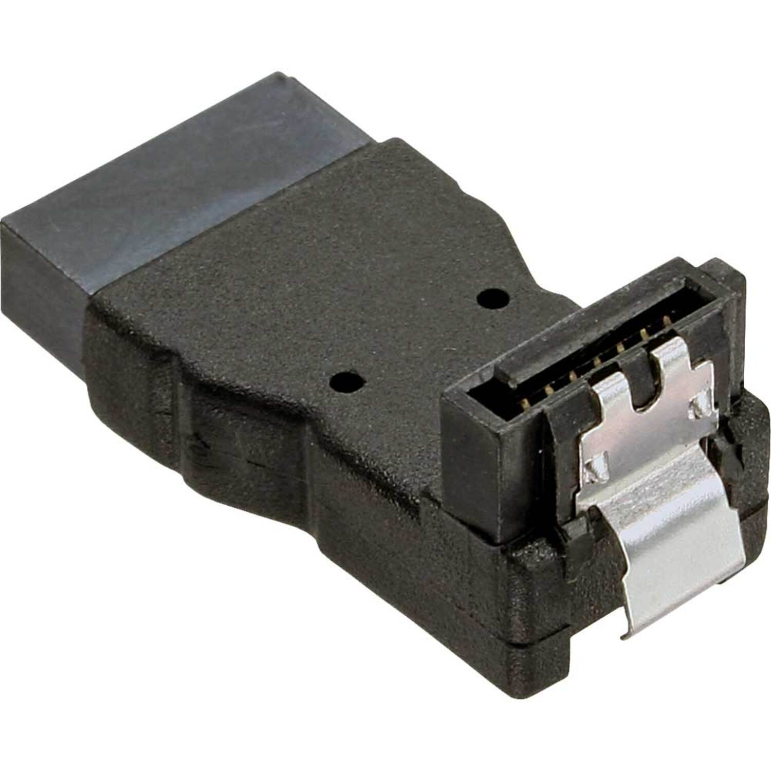 INLINE InLine® unten Adapter / SATA zu nach Stecker SATA, Buchse, eSATA / / / SATA schwarz gewinkelt micro zu