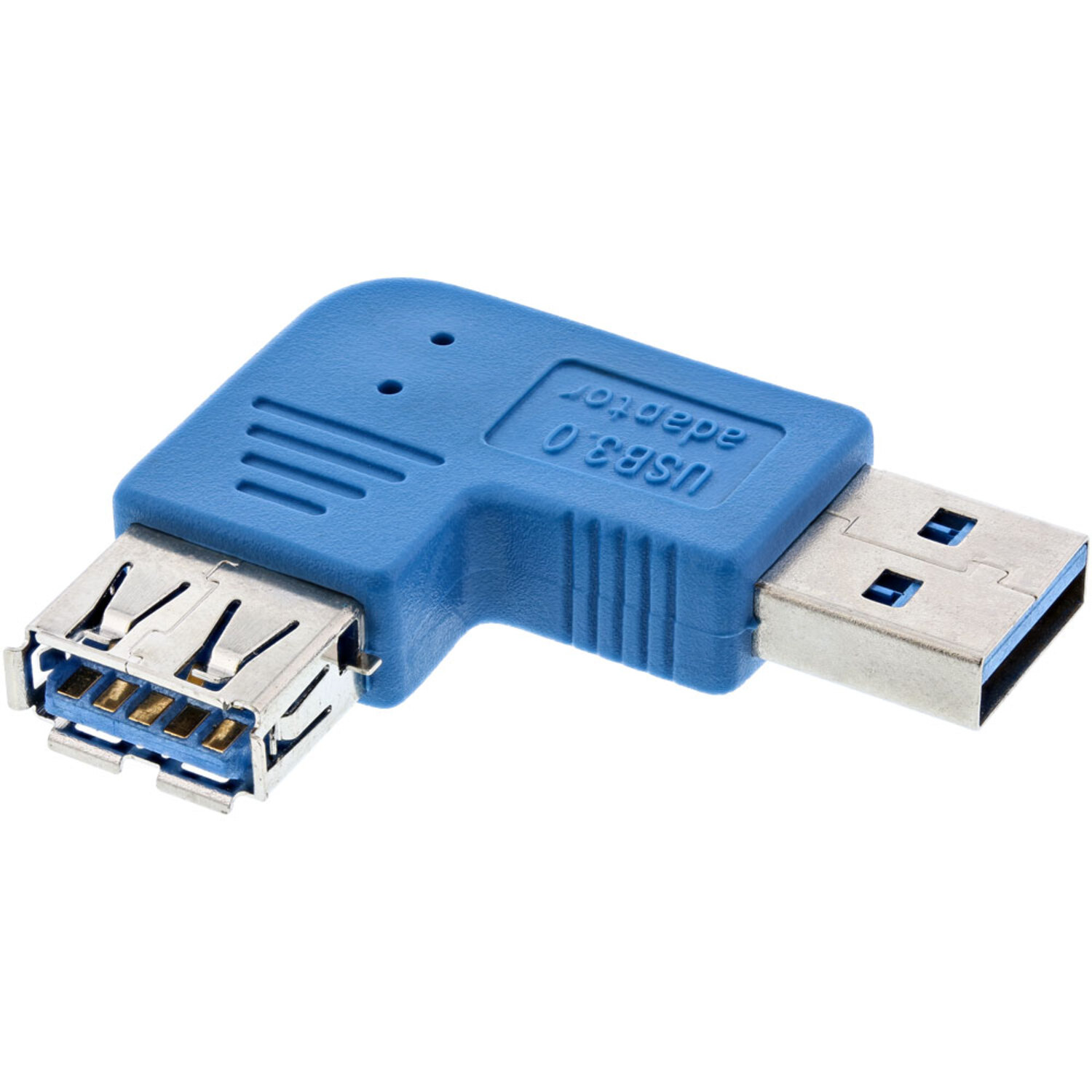 INLINE InLine® USB 3.0 90° Buchse 3.0 links Adapter, USB blau auf A, Adapter, gewinkelt Stecker A