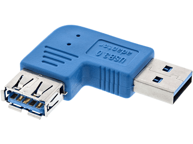 INLINE InLine® USB 3.0 A A, blau links USB auf Adapter, 3.0 90° Adapter, Stecker Buchse gewinkelt