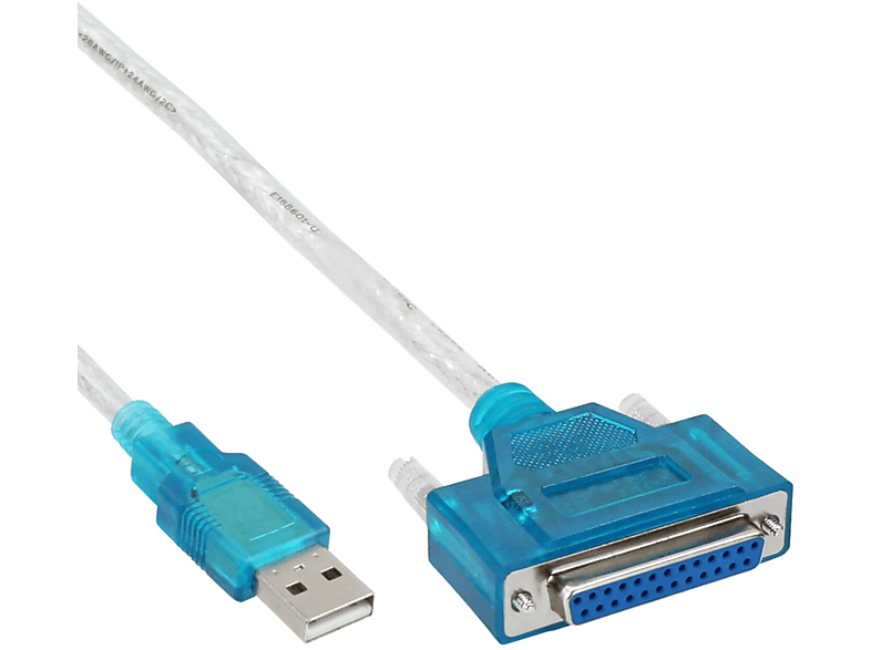 INLINE InLine® USB zu 25pol parallel, DruckerAdapterkabel, 1,8m