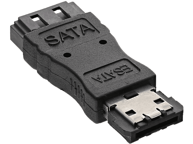 INLINE InLine® eSATA auf SATA Adapter, Stecker an Buchse Adapter / Konverter SATA zu eSATA / micro SATA, schwarz