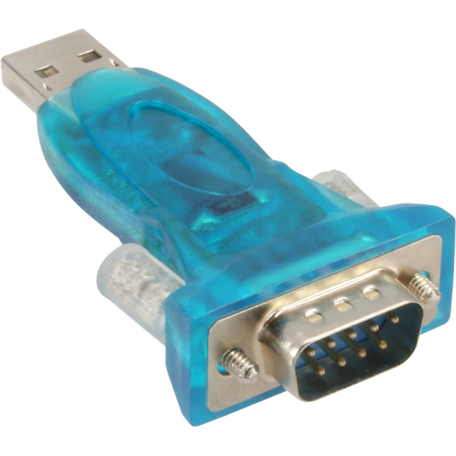 9pol InLine® Seriell Stecker, INLINE Adapter, Sub USB Parallel, -<gt/> zu blau A / D Stecker mit Seriell an USB