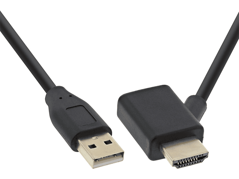 INLINE InLine® HDMI Stecker/Buchse USB-Power HDMI mit mini / Einspeisung HDMI DVI Adapter zu 0,5m HDMI / 