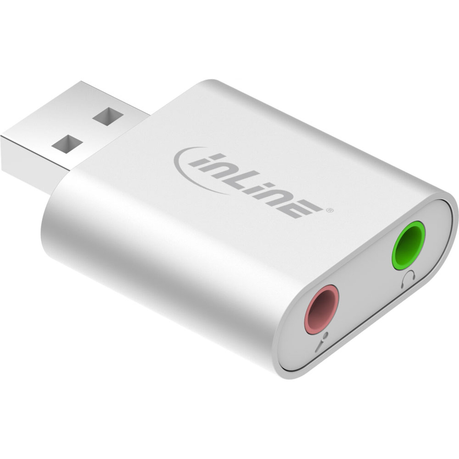 INLINE InLine® Aluminium Gehäuse USB / Audio Audiokonverter Soundkarte, Konverter Adapter