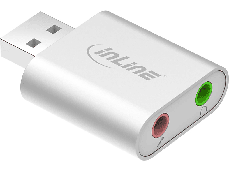 INLINE InLine® USB Audio Soundkarte, / Audiokonverter Adapter Aluminium Gehäuse Konverter