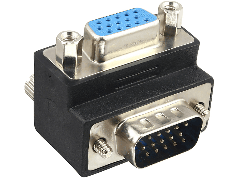 INLINE InLine® VGA Adapter 90° Winkel 15pol Stecker/Buchse / Konverter VGA VGA, schwarz