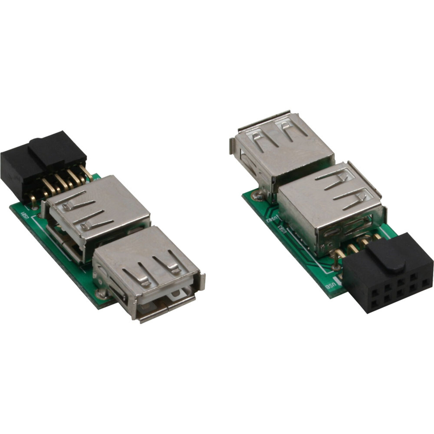 INLINE InLine® USB 2.0 Pfostenanschluss auf 2.0 2x Buchse USB mehrfarbig / A Adapter, Adapter Adapter