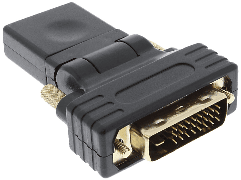 INLINE InLine® HDMI-DVI Adapter, HDMI DVI mini HDMI Buchse 4K2K auf DVI Stecker, HDMI / zu HDMI / flexibler