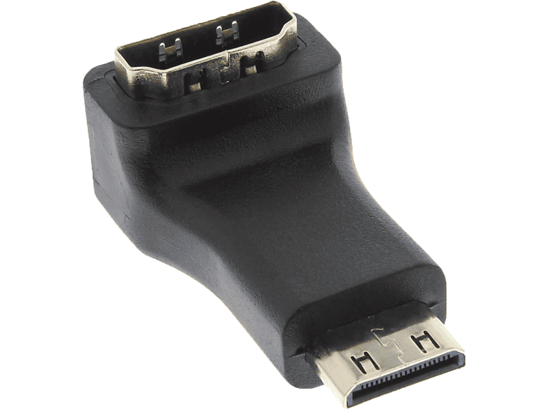 INLINE InLine® HDMI Adapter, A Buchse auf Mini C Stecker, gewinkelt, 4K2K / HDMI zu HDMI / DVI / mini HDMI