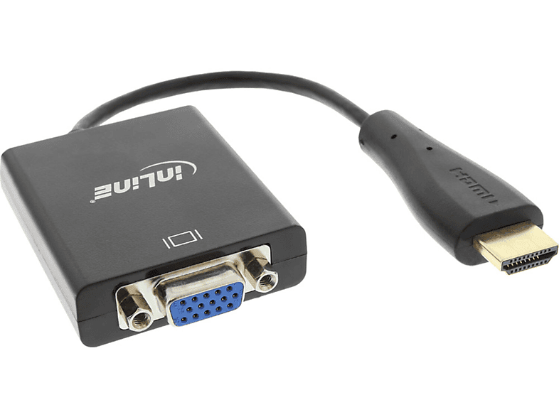 zu HDMI, InLine HDMI mit Audio, Stereo Dongle Ausgang und Konverter VGA Steckadapter Audio INLINE Eingang VGA