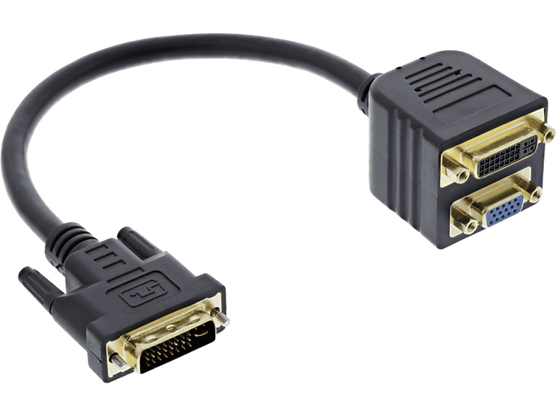 INLINE InLine® DVI-I / / DVI Adapterkabel, DVI Stecker + auf S-VGA / DFP VGA DVI-I-Buchse Buchse zu