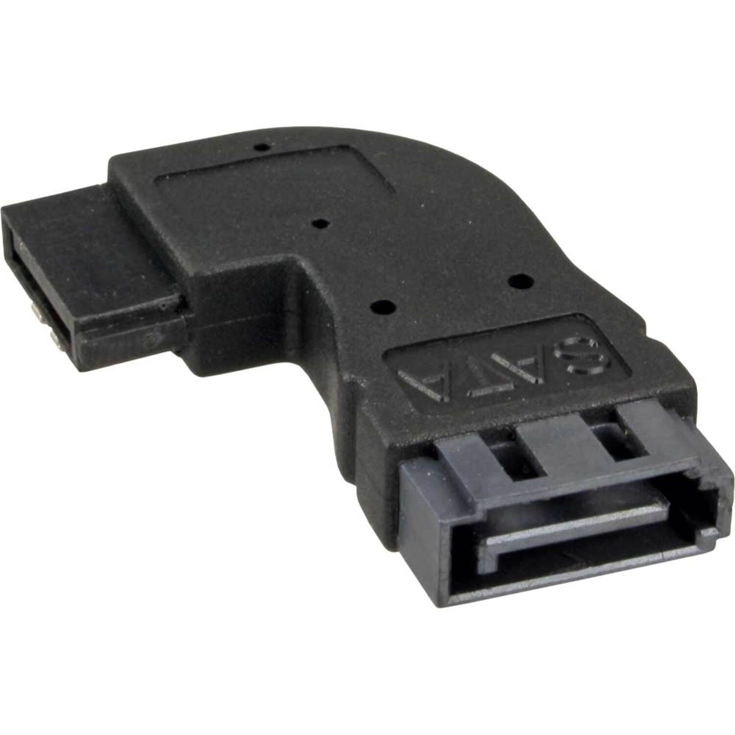 gewinkelt SATA Konverter zu micro InLine® / Buchse, INLINE / / Stecker rechts schwarz eSATA SATA, / SATA Adapter