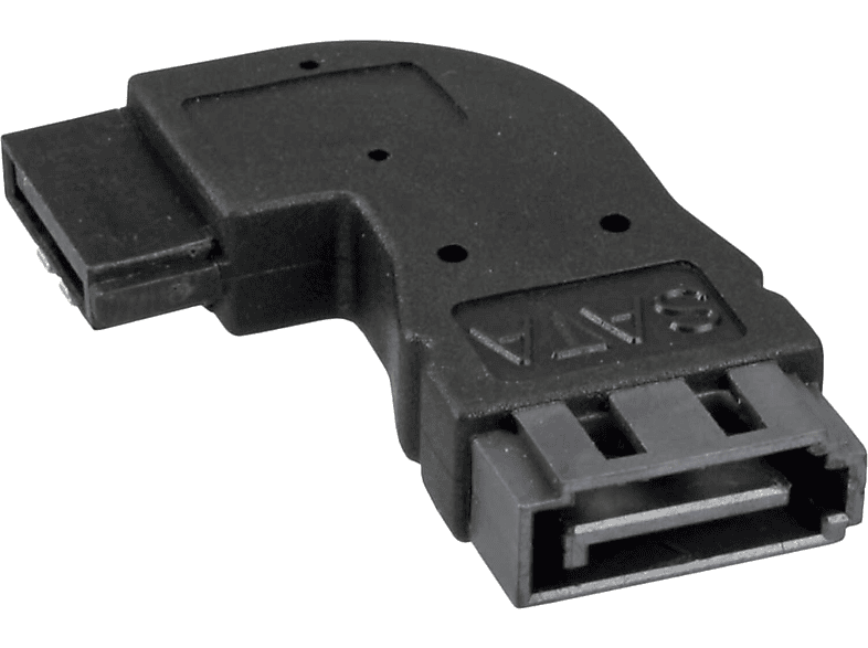 INLINE InLine® SATA Adapter Stecker / Buchse, gewinkelt rechts / Konverter / SATA zu eSATA / micro SATA, schwarz